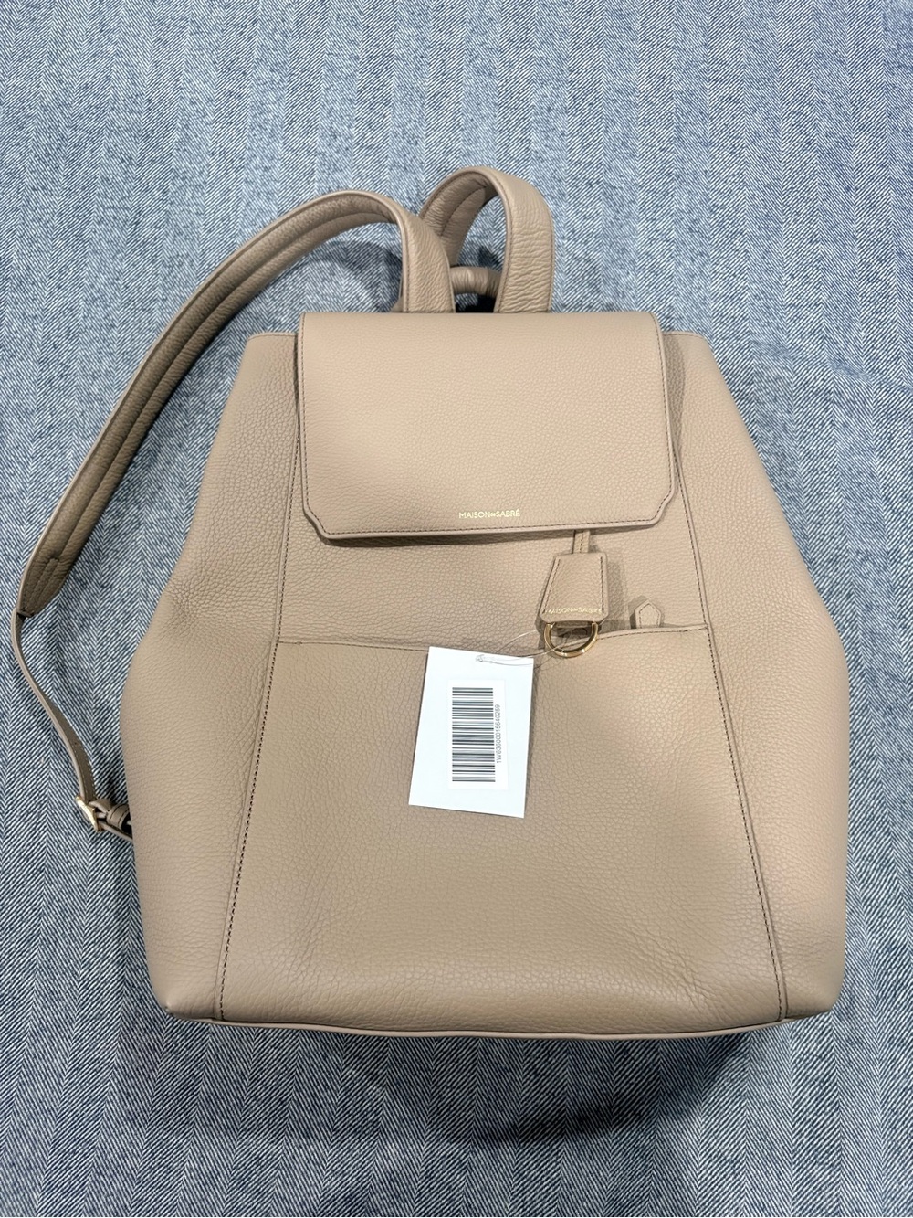 Maison de Sabre Large Leather Soft Backpack | cashmere clay